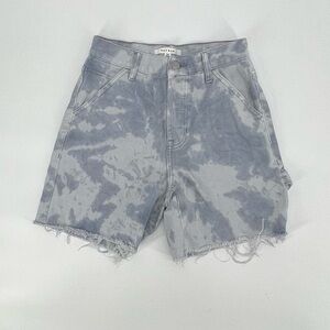 PacSun Tie Dyed Rough Hem Button Fly Cargo Jean Shorts Size 24 Women’s
